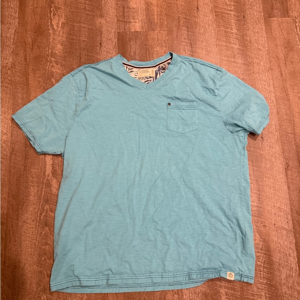 Blue V-Neck Men's Tee